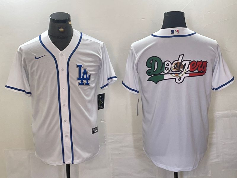 Men Los Angeles Dodgers Blank White Second generation joint name Nike 2024 MLB Jersey style 3